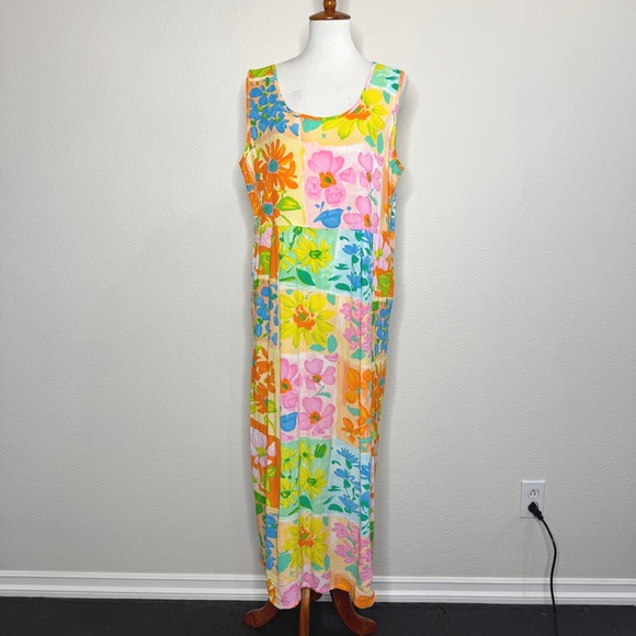 Jams World Dresses & Skirts - JAMS WORLD  Vintage Janice Midi Dress XL Flora Dora Floral Pattern Sun Dress